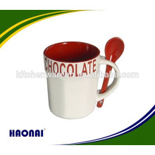 ceramic cups with spoon,coffee mug with spoon